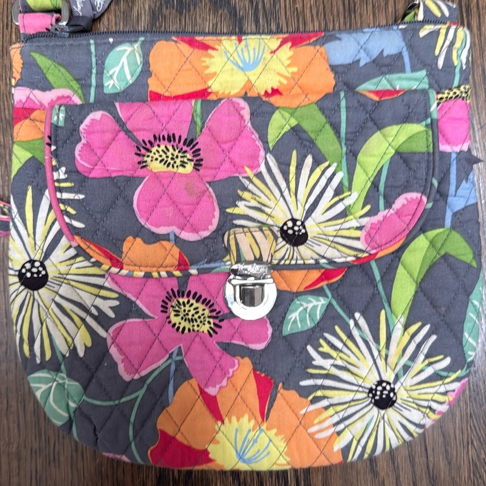 Vera Bradly Zippered Crossbody Floral Bag